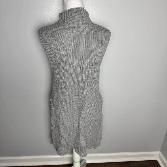 Poof Apparel gray sleeveless sweater mock neck MEDIUM - Picture 3 of 8